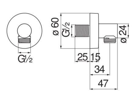 Шланговое подключение Nobili Rubinetterie AD150/12BM